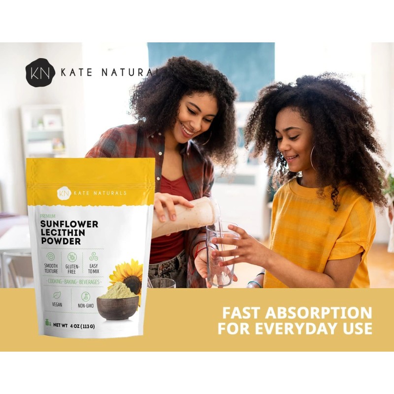 Kate Naturals Sunflower Lecithin Powder for Baking Bread Gummies Cooking