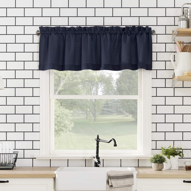 No. 918 Martine Microfiber Semi-Sheer Rod Pocket Kitchen Curtain Valance