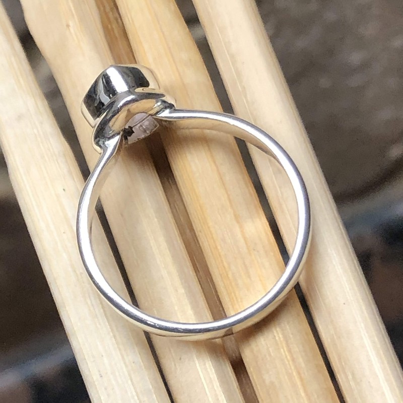 Natural Pink Morganite 925 Solid Sterling Silver Engagement Ring Size