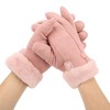 Pink USB Heating Gloves Hand Warmer Touch Screen Design Adjustable
