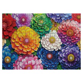 Colorful Flowers Jigsaw Puzzles 1000 Piece for Adults, Art Plant Pretty Painting Jigsaw Puzzles, Nature Aesthetic Beautiful Floral Puzzle