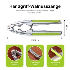 TONAUP Nussknacker, Nussknacker Walnüsse mit Rutschfestem Griff, Nussknacker Haselnüsse aus Zinklegierung, Nuss Knacker Multifunktionale Haselnussknacker für alle Arten von Nüssen/Hummercracker