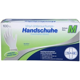 Param Disposable Vinyl Powder-Free Gloves M Pack of 100