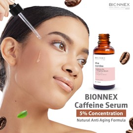BIONNEX - The nordea - 5% Caffeine Serum Angelica - Anti-Aging Eye Serum for Dark Circles, Puffiness and Wrinkles - Caffeine Eye Serum Natural and Vegan - 30 ml (5% Caffeine Skin Serum)
