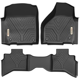 YITAMOTOR Floor Mats Compatible with Ram 1500, Custom Fit Floor Liners for 2019-2023 Ram 1500 Classic Quad Cab, 2012-2018 Dodge Ram 1500 Quad Cab Only, Black