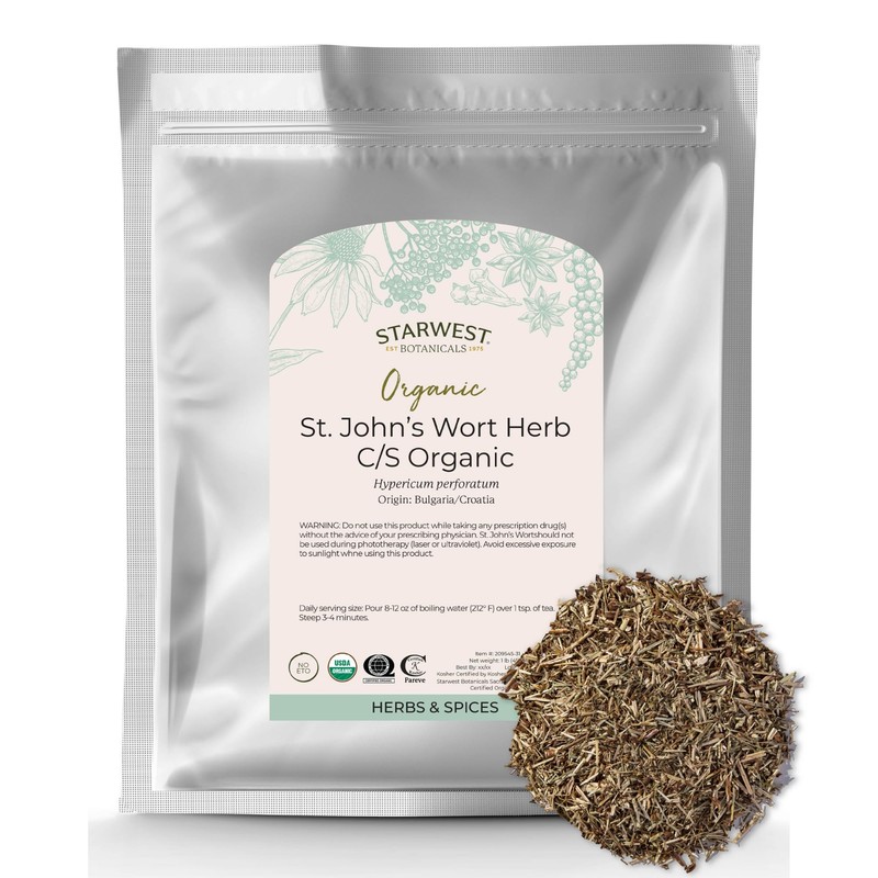 Starwest Botanicals Organic Dried St. John's Wort - Loose Leaf