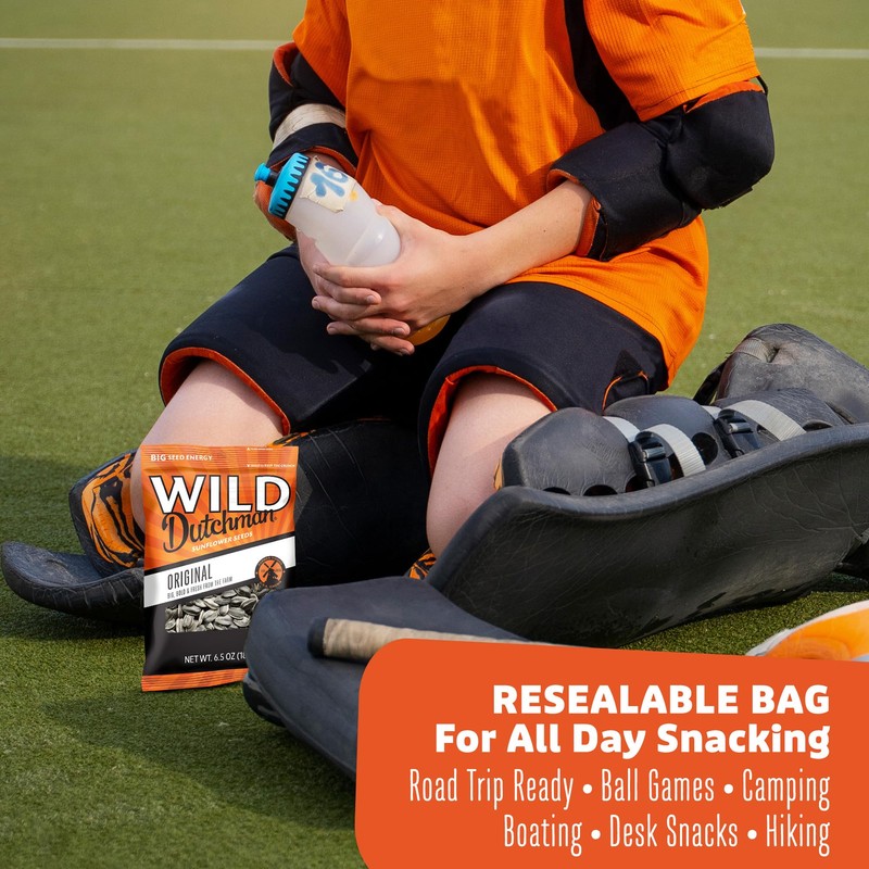 Wild Dutchman Roasted Sunflower Seeds in a Resealable Bag for