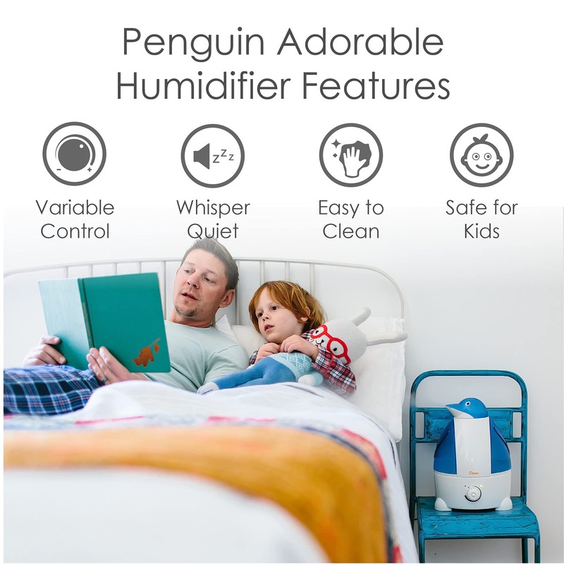 Crane Animal Humidifier for Bedroom, 1 Gal. Cool Mist Humidifier