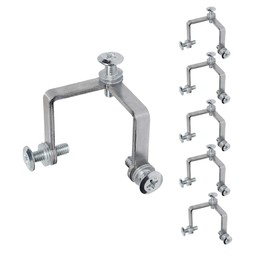 Lokatall 6Pcs Rimless Glass Clamp Bracket Adjustable Glass Clamp Holders, Screen Partition Clips, Balustrade Glass Brackets for Display Case Glass, Fish Tank, Balustrade Glass Office Partitions