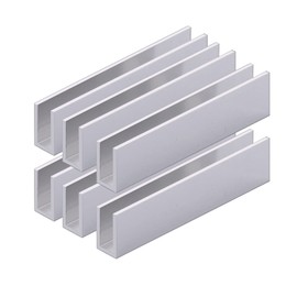 Aluminum Fixed Panel Shower Door U Channel for 3/8" Thick Glass 95 in Length (6, Brush Finish)
