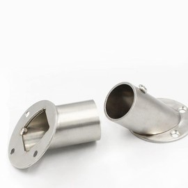 DOITOOL Closet Pole Holder 2Pcs Flange Socket Bracket Support Holder Adjustable Stainless Steel Closet Rod Holder Flange Shelf Bracket for Wardrobe Pole Shower Curtain Rod Silver Closet Pole Socket