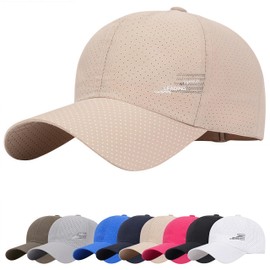 YKDLLF Unisex Baseball Cap Vintage Look Adjustable 6 Panel Cap in Washed Look with Curved Peak Unisex Cotton Baseball Caps Pure Colour Baseboard, beige, 58