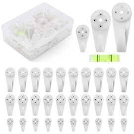60pcs Concrete Wall Hooks Kit, Invisible Nail Hangers Drywall Concrete Wall Picture Hangers White Wall Photo Frame Hanging Hooks for Wall Non Trace Hanging Hooks, 3 Sizes