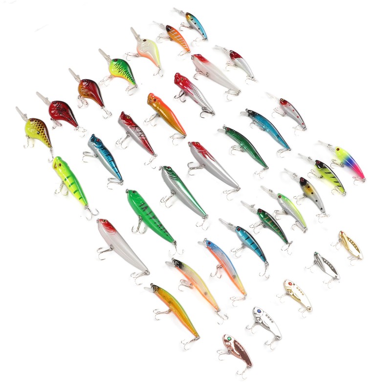 35Pcs Simulation Hard Bait Mixed Minnow Fishing Lure Kit Minnow