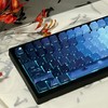 kakiwutj PBT Moonlit Keycaps Custom Dark Blue Shine Through Keycaps