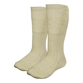 EZE Kilt Hose for men, Traditional Scottish Socks for Kilts, Bubble Design, Pull Up To Cuff Over Your Hose Flashes (US, Alpha, Regular, Regular, Large, CREAM)