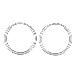 925 Sterling Silver Hoop Sleeper Earrings Hypoallergenic Top Hinged Small for Women Girls Gift Boxed 16mm