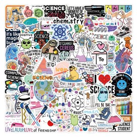 100 Pcs Biology Stickers for Kids Teens Adults Boys Girls Gift, Funny Biology Stickers Pack for Laptop,Skateboard,Luggage,Car,Bike, Cup,Computer,Water Bottle Decor,Vinyl Waterproof Stickers