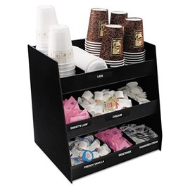 HomeStock Vertical Condiment Organizer, 3 Shelves, 9 Compartments, Black Finish, Tiered Shelf, Kitchen Room Type, 15.5 x 13 x 16 inches, Countertop Mounting Type