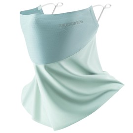 ROCKBROS Face Mask, UV Protection, Cooling Sensation, For Summer, Neck Cover, Nose & Mouth Mesh, Does Not Suffer From Breathing, Sun Protection, UPF50+, Sweat Absorbent, Quick Drying, Ear-hook, Neck