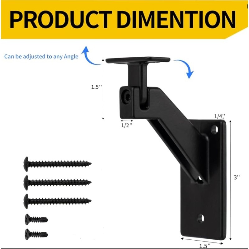 Handrails Kit，handrails mounting Bracket (Stainless Steel Precision Casting) Matte Black