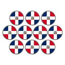 DA VINCI 1 Inch Flag of Countries Metal Golf Ball Markers - Pack of 10 (Dominican Republic)