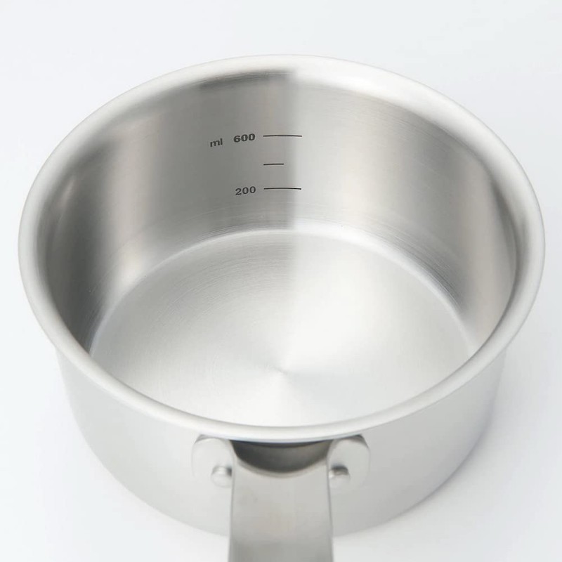 MUJI 82219913 Stainless Aluminum All-Over Three-Layer Steel Milk Pan, Silver,