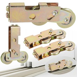 4Pack Sliding Door Rollers Replacement Kit, 1-1/4" Tandem Roller Assembly Sliding Glass Door Wheels Hardware, Patio Door Rollers, 330lbs Load Capacity for Sliding Glass Door Screen Door