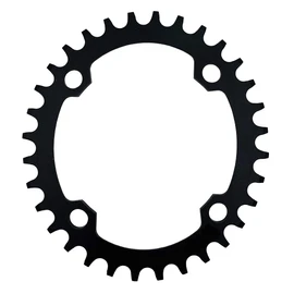 Round Oval 104BCD 32T 34T 36T 38T Narrow Wide Chainring Single Chainring for 6/7/8/9/10/11/12-Speed (Oval Black, 38T)