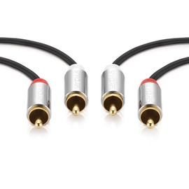 Sentivus premium audio RCA cable - 2x RCA plug to 2x RCA plug - 3.00m - black - gold-plated - ideal for HiFi system, BluRay player and TV devices