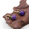 Natural Amethyst Apple Earrings, Purple Crystal Apple Fruit Statement Earring