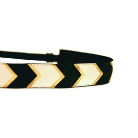 Mavi Bandz Adjustable Non-Slip Fitness Headband Chevron - Black and Gold