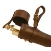 Horse Saddle Flask Brown Leather complete with stainless steel baton