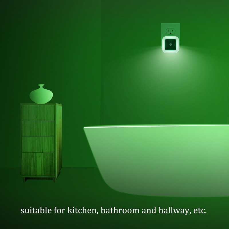 Elsent [Pack of 2] Bright Green Night Lights, Plug Into