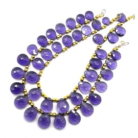 8.5 Inch 1 Beach Purple Amethyst Quartz 21 Pieces Beads Size 8 x 6-12 x 10 mm Shape Pear Cut Faceted Making, Beading & Craft Supplies B0BNIWA57