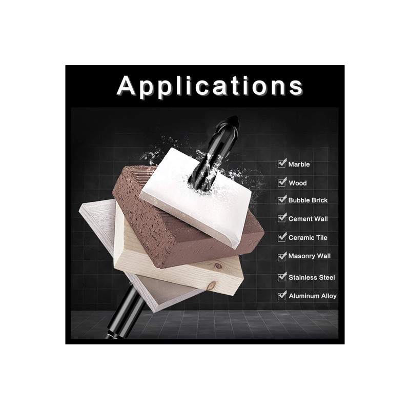 DKIBBITH 10-Pc Masonry Drill Bits Set - YG8 Tungsten Steel,