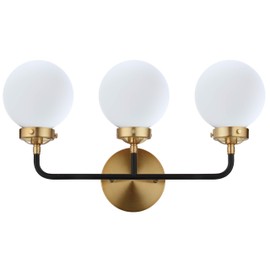 JONATHAN Y JYL9058B Caleb 3-Light 22" Brass Wall Sconce Contemporary Reversible for Bedroom Livingroom Bathroom Hallway, Brass Gold/Frosted