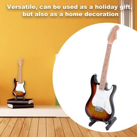 Mini Guitar, Miniature Guitar, 18cm Length Hand Made Exquisite Details Mini Instrument Model Toy Guitar Small Guitar for Home Decoration Gifts