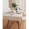 Cleo Tablecloth Natural Cotton Linen Mix with Pompoms 140cm x