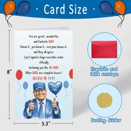 Funny Fathers Day Gift from Son Daughter Kids, Happy Father's Day Gift for Dad, Unique Birthday Cards Gifts for Daddy, Father Gifts Idea