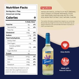 Torani Zero Sugar Puremade Syrup, Lavender Flavoring for Drinks, Glass Bottle with Pump Included, 25.4 Fl Oz