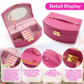 AOMOTA Ballerina Jewelry Music Box for Girls- Ballerina Music Box, Kids Music Box with Spinning Ballerina, Ballerina Jewelry Box Musical, Ballet Birthday Gifts