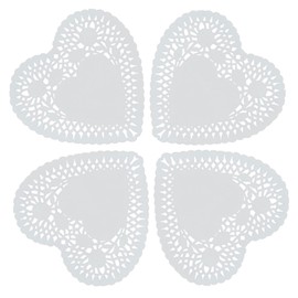 Jagrove 4 Inch Heart Paper Doilies Valentine’s Day Heart Shaped Lace Doilies Disposable Paper Placemats for Crafts Cakes Desserts Parties Wedding Decorations Pack of 100