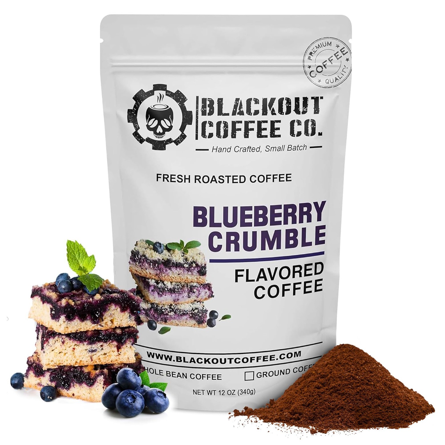 Coffee Grounds And Blueberries