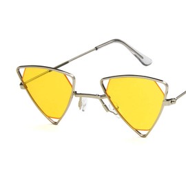 Unisex Sunglasses Fashion Silver Yellow Drive Holiday Triangle Non-Polarized UV400