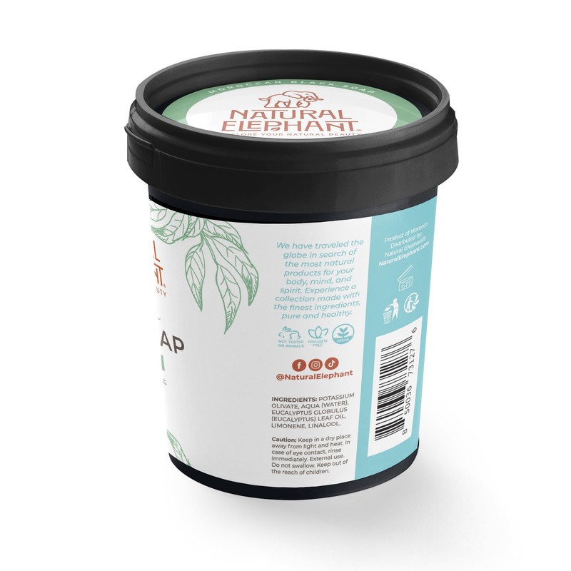 Natural Elephant Moroccan Black Soap With Eucalyptus Essential Oil 1kg