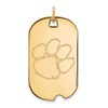 Clemson Large (3/4 Inch) Dog Tag (Gold Plated)