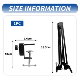 Foldable Projector Stand, 360° Adjustable Table Projector Stand with 1/4 Thread and C-Clip Adjustable Projector Stands for Home Cinema Office Games Room, 1 Piece, Black