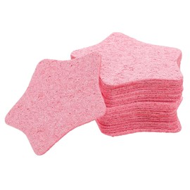 FRCOLOR Natural Compressed Star Facial Cleansing Sponges 25pcs Soft Makeup Remover Pads for Women Exfoliating Cotton Wipes for Daily Use