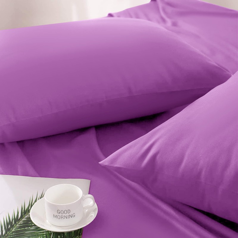 Hafaa Pillow Cases 2 Pack Brushed Microfiber Plain Pillow Cases